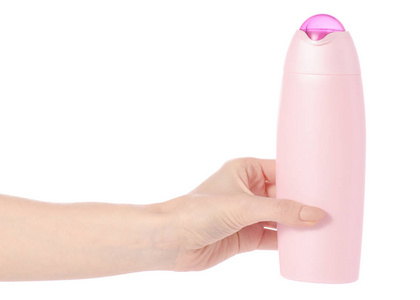 粉红色塑料瓶沐浴露手图片