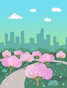 樱桃花城市景观