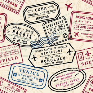 护照邮票图案图片