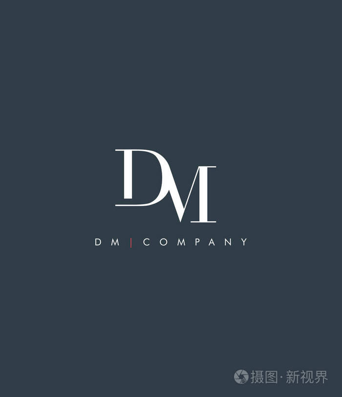 联合dm字母徽标名片模板矢量