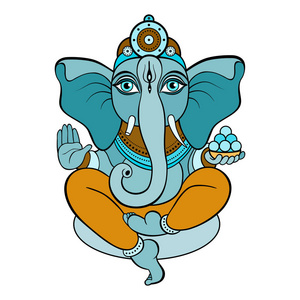 莲花体式中的 Ganapati 禅修