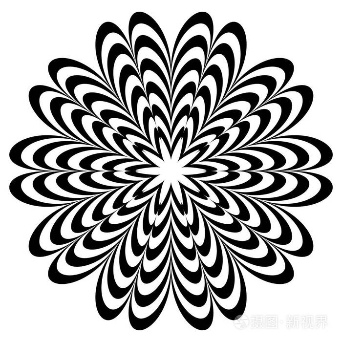 圆形几何图案, 抽象曼荼罗, 几何形状, 矢量插图