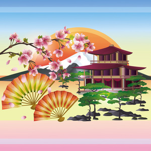 日本樱花日本樱花树 向量与背景