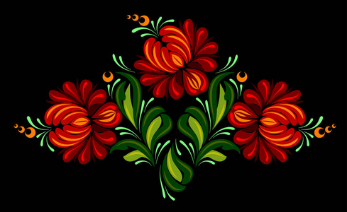 美丽的观赏花卉图案, 乌克兰风格