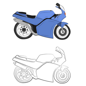 运动摩托自行车矢量图插图