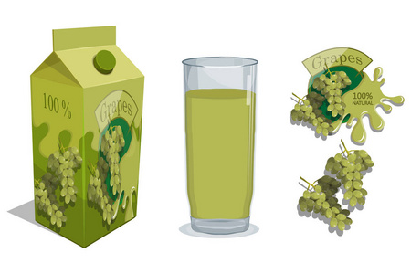 新鲜果汁标识。健康饮料。果汁是一种营养丰富的液体。生态纯天然果汁