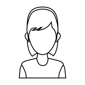 肖像女人字符头像员工轮廓图标
