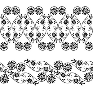 婚礼 花边 旋流装饰花卉元素的边框无缝模式