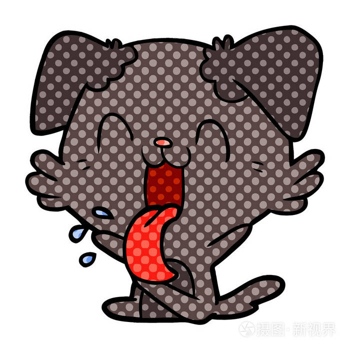 卡通喘气狗坐