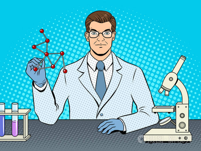 医学化学家科学家流行艺术矢量插画-正版商用图片04hjgu-摄图新视界