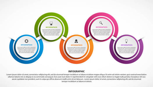 抽象的选项信息图表模板。图表为业务演示文稿或信息横幅