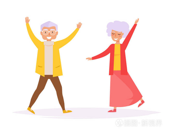 老人跳舞.vecto插画-正版商用图片04ibx1-摄图新视界