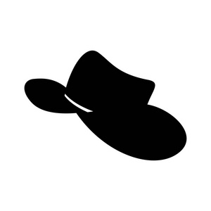 牛仔帽在白色背景上隔离的图标。矢量