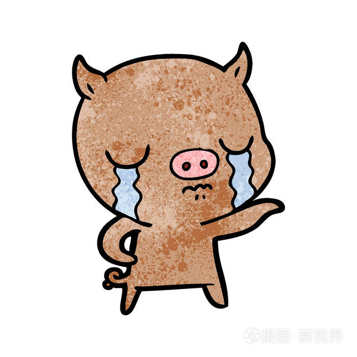 卡通猪哭指