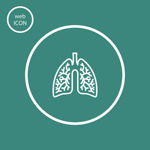 人类的肺图标，矢量图