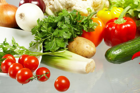 新鲜的蔬菜 水果和其他食品