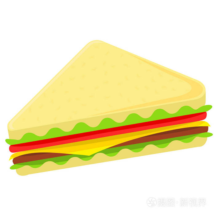 彩色卡通三明治快餐插画-正版商用图片04lam9-摄图新视界