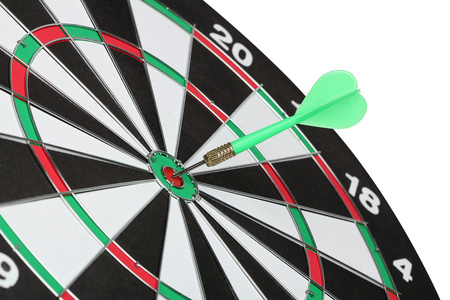 Dartboard bulls eye. Isolated on white background