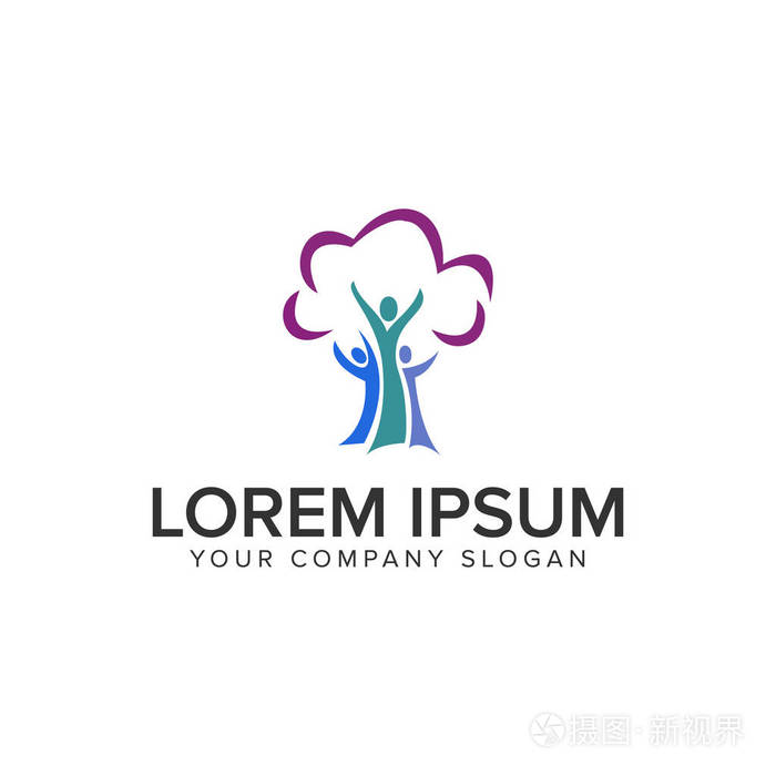 人树护理标志设计概念模板