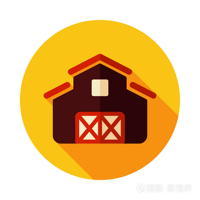 农场谷仓矢量图标