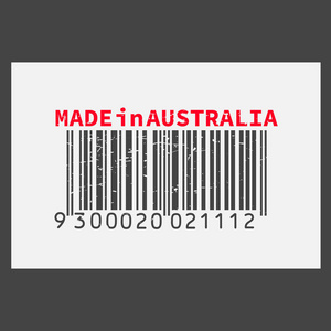 在黑色背景下在澳大利亚制作的矢量逼真条码