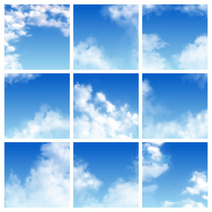 天空模式矢量多云背景和蓝色阴影天际天堂壁纸插画集 cloudscape 的背景