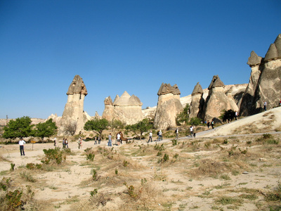 乌奇希萨尔山洞城在卡帕多西亚，土耳其