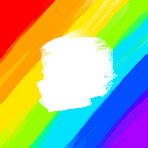 彩虹色背景和白色画笔