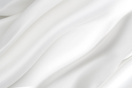 波纹状的白色丝织物的特写