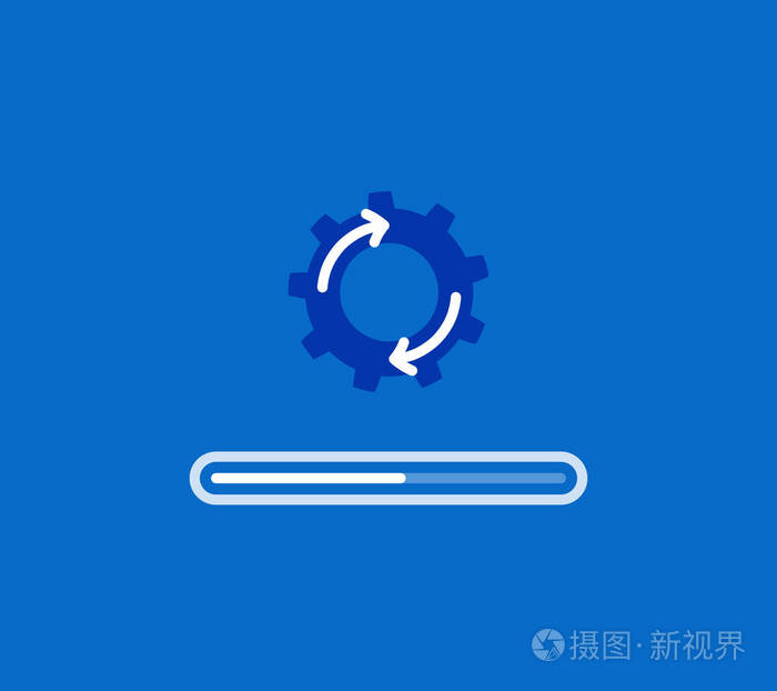 系统软件更新和升级的概念加载过程屏幕矢量图