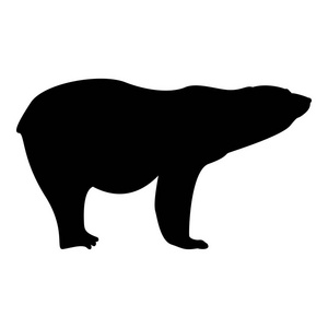 北极熊图标黑色矢量插画平面样式简单图像
