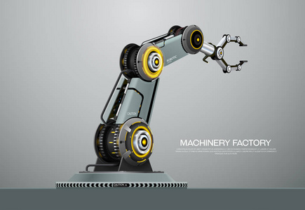 工业机器机器人机器人臂手厂矢量图
