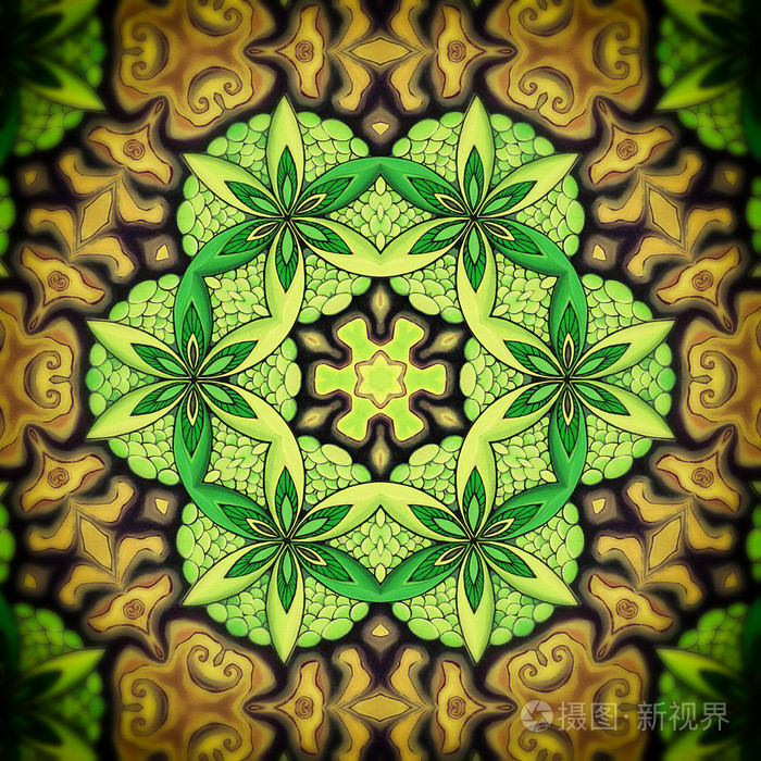 绿色的曼陀罗花