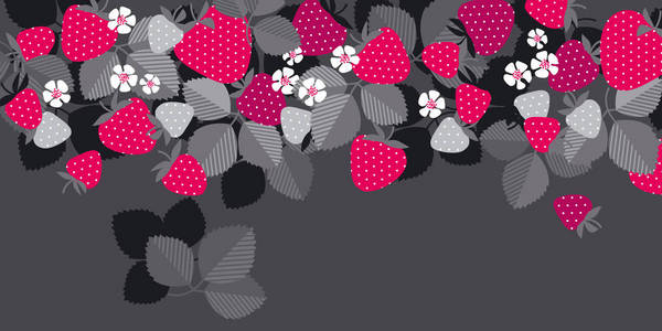 红色庭院莓果在标题设计元素图片