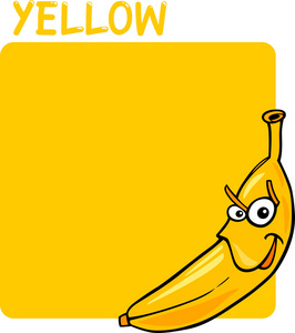 颜色黄色和香蕉卡通