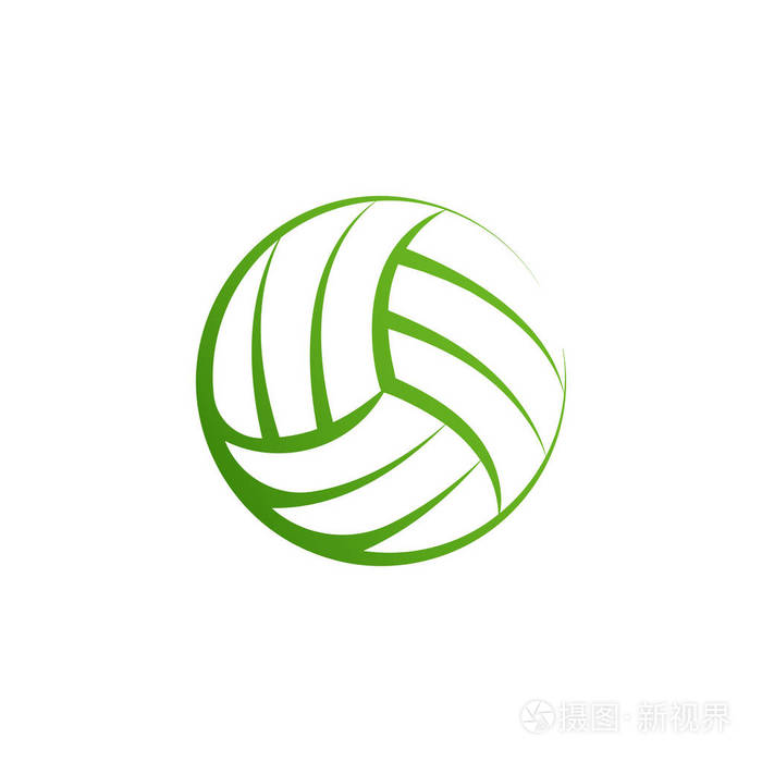 排球标志元素, 矢量凌空球图标, 独立运动标志模板.