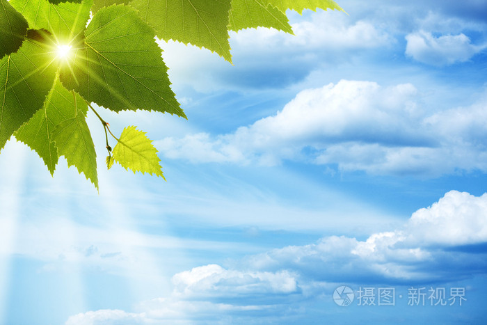 快乐的早晨.蓝蓝的天空反对抽象自然背景
