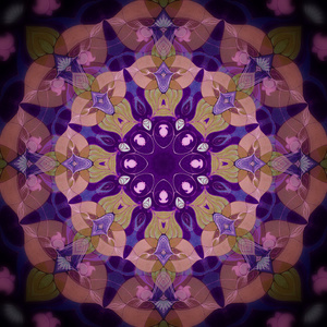 曼陀罗紫色八角花图片