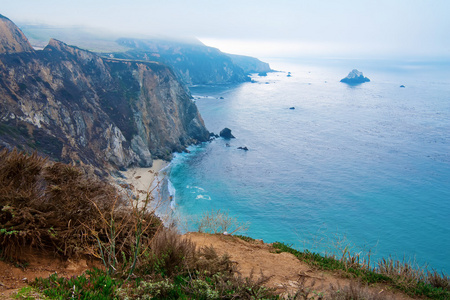 蓝太平洋加利福尼亚夏尔线惊人的视图