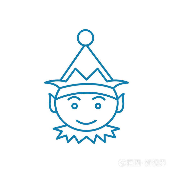 小丑服装线矢量符号 符号 插图