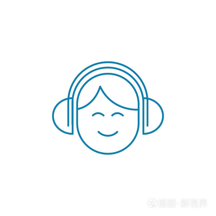 听音乐在耳机线矢量符号