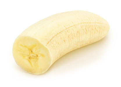 一半的香蕉被隔离在白色