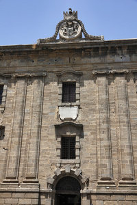 意大利 西西里 卡塔尼亚的 1 镇 卡塔尼亚省 波旁监狱外墙 17 世纪，今天变成了博物馆
