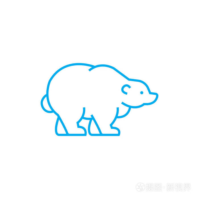 北极熊线矢量符号 符号 插图