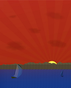 船舶在海上黎明的背景