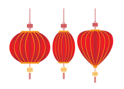 中国装饰灯笼隔离白色背景