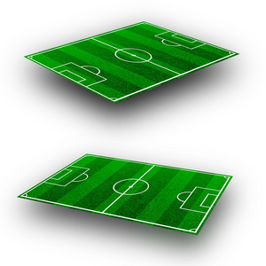 用透视几何形状的线条 绿色的足球场