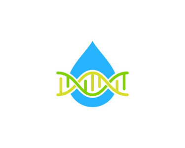 水 Dna 徽标图标设计