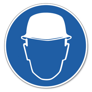 吩咐的标志安全标志象形图职业安全标志头盔使用建筑工人