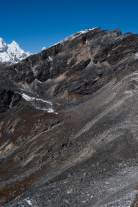 从 renjo 通行证在喜马拉雅山山景岭